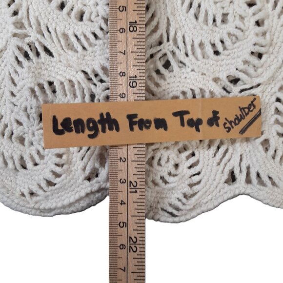 Erika & Co Vintage Crocheted Top Size SMALL Short Sleeve Button Down Linen Blend - Picture 5 of 8